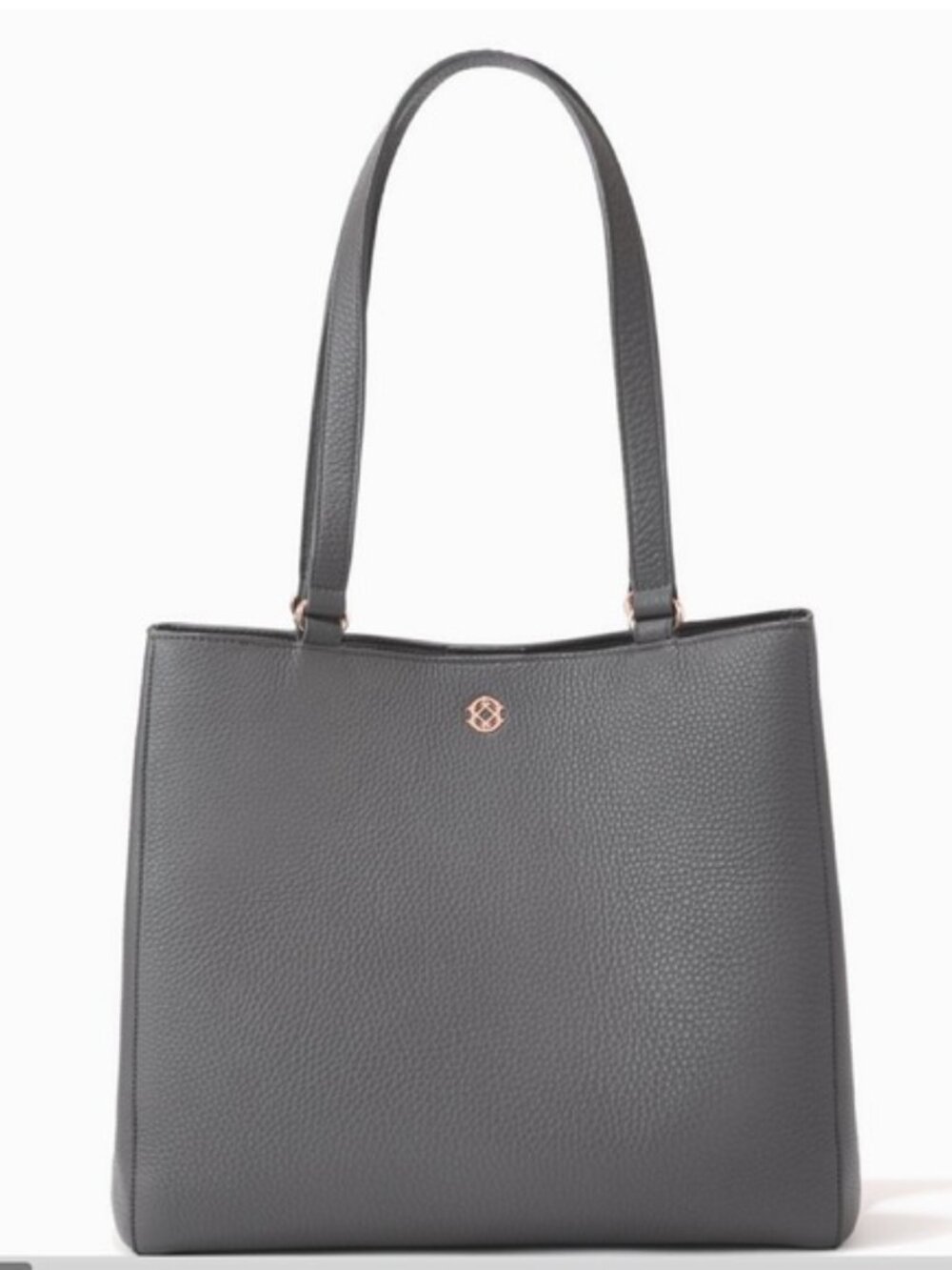 Dagne Dover - Allyn Leather Tote (Medium) - Gray
